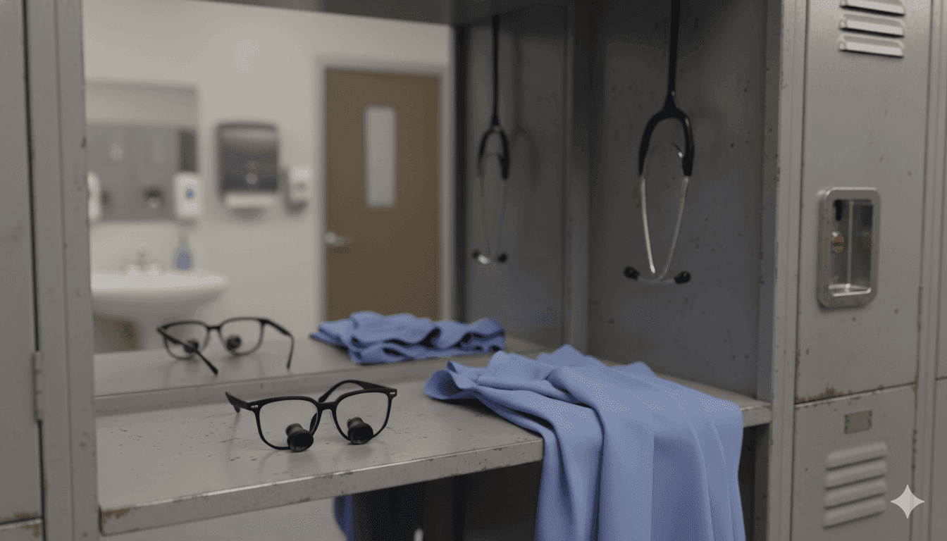 Locker room preparation with loupes