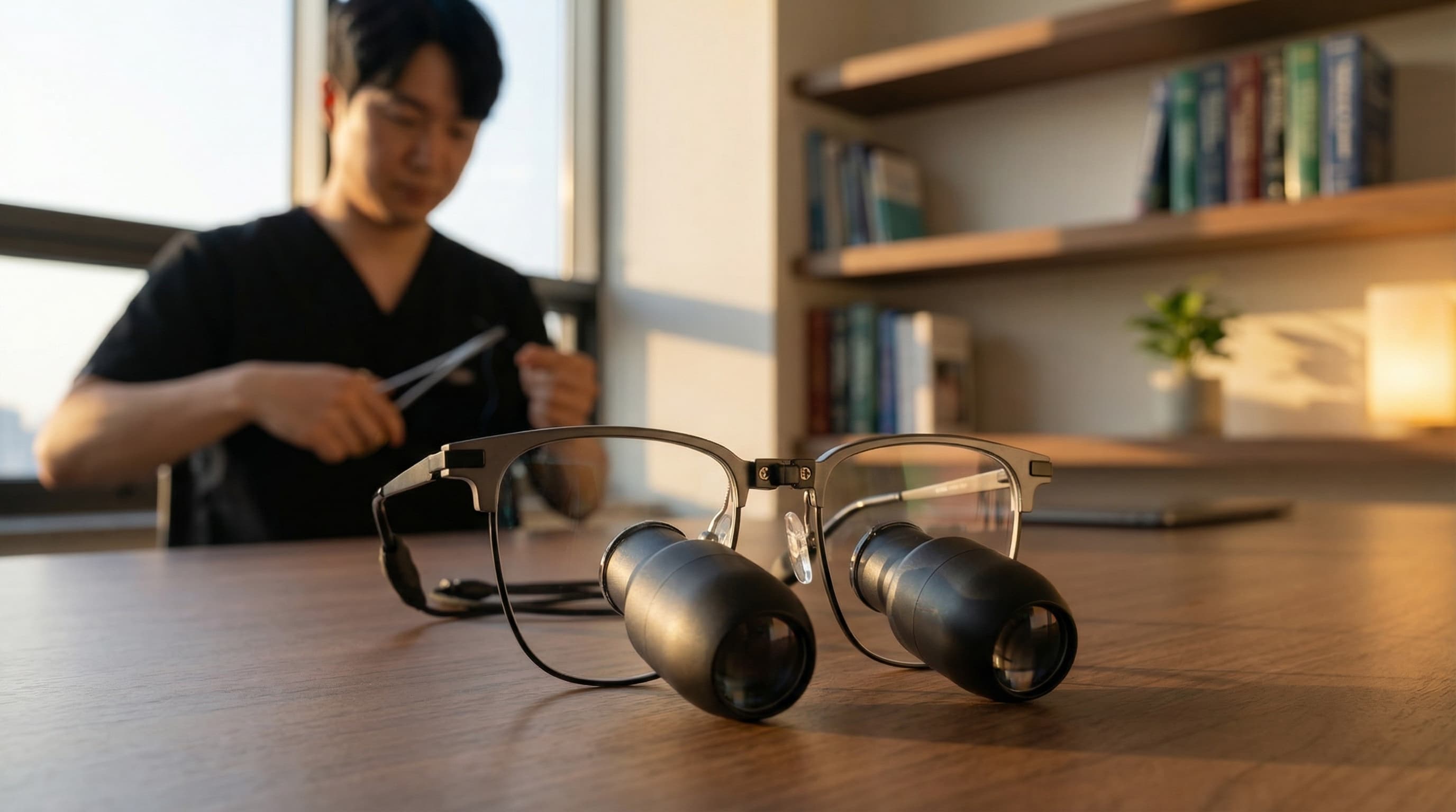 Kepler loupes mid-procedure